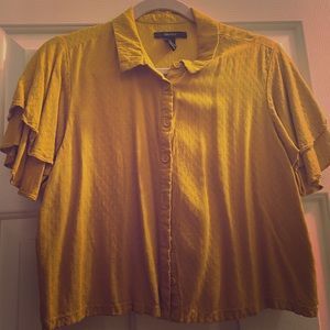 Forever21 Button up Crop Top